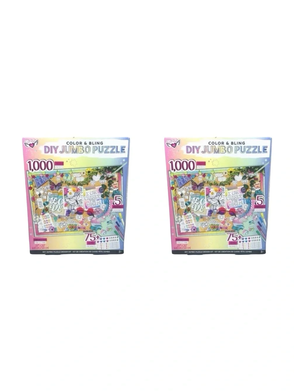 Fashion Angels Color & Bling DIY Jumbo Puzzle Design Kit - 1000 Pieces - 2 Kits